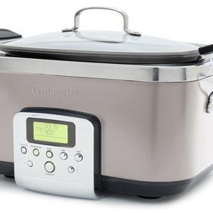 GreenPan Elite 8-in-1 Programmable 6QT Electric Slow Cooker, Dishwasher Safe Lid & Removable Crock, PFAS-Free Healthy Ceramic Nonstick Multi-Cooker, Sear, Sauté, Brown, Steam Basket, Roast, Clay