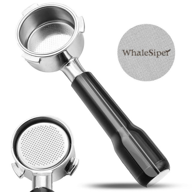 WhaleSiper 54mm Bottomless Portafilter & Puck Screen, 3-Ear Stainless Head, Compatible with Breville Barista Pro, Bambino Plus, Barista Express Impress, Infuser, Barista Touch, Duo-Temp Pro & Bambino