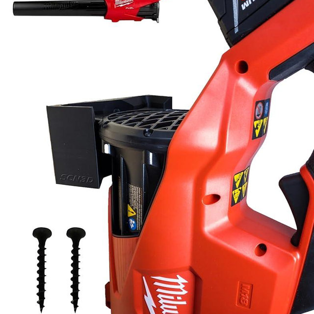 Milwaukee M18 Fuel Leaf Blower Wall Mount - Compatible with 2724-20 & 2724-21 - Leaf Blower Wall Mount Holder Bracket for Garage Storage - Easy Installation with Free Screws Included (Black)