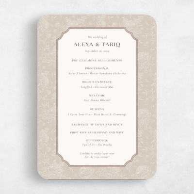 Brown Rounded Wedding Program - Kerenza