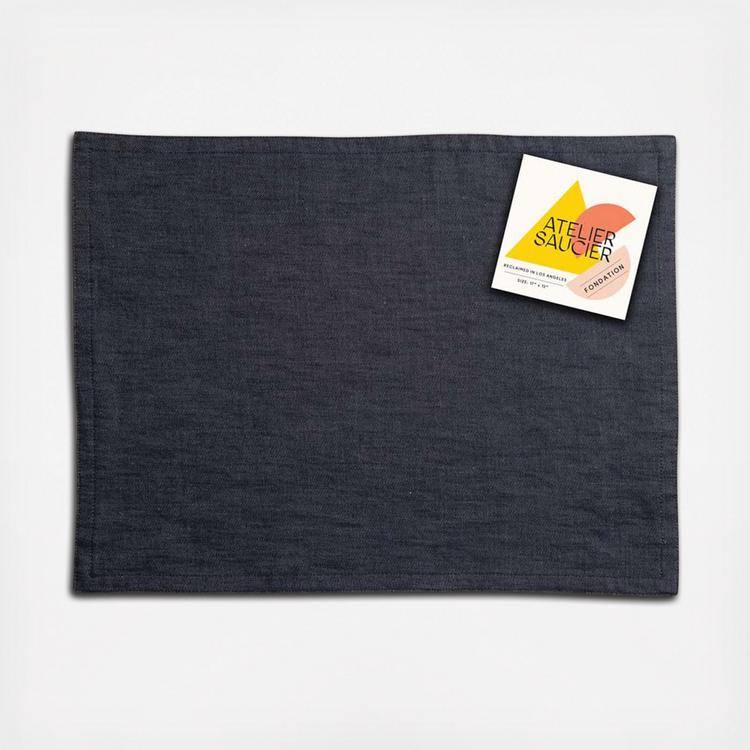 ATELIER SAUCIER, Dark Denim Linen Napkin, Set of 4 - Zola