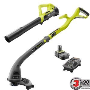 ONE+ 18-Volt Lithium-Ion String Trimmer/Edger and Blower Combo Kit 2.0 Ah Battery and Charger Included