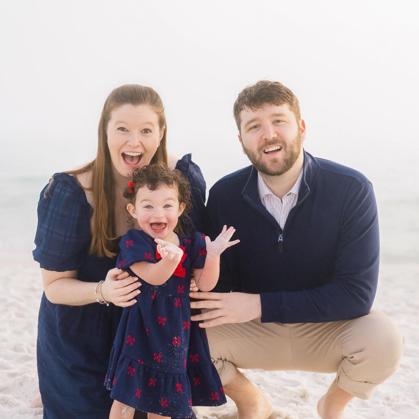 Kelly and John with Millie (John's niece and a flower girl), December 2025