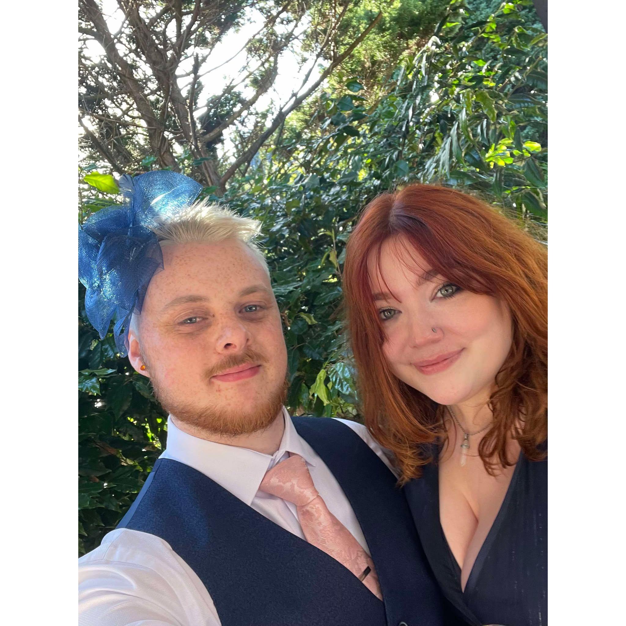 At Joe's mum's wedding.