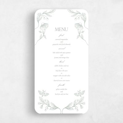 White Rounded Wedding Menu - Gaspard
