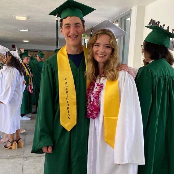 We graduated high school together. Marshall as valedictorian and Hannah as salutatorian.