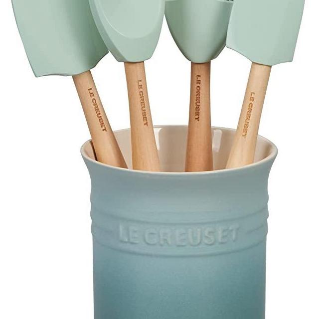 Le Creuset Silicone Craft Series Utensil Set with Stoneware Crock, 5 pc., Sea Salt