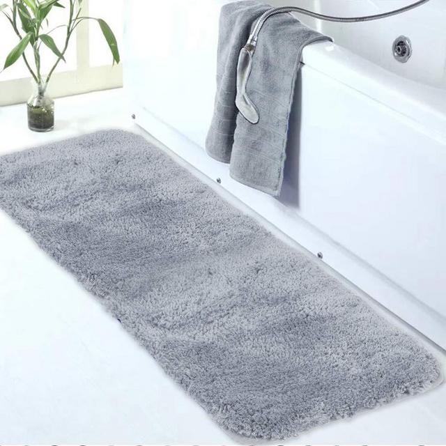 Walensee Large Bathroom Rug (24 x 72, Growing Blue) Extra Soft and Absorbent Shaggy Bathroom Mat Machine Washable Microfiber Bath Mat for Bathroom, Non Slip Bath Mat, Luxury Bathroom Floor Mats