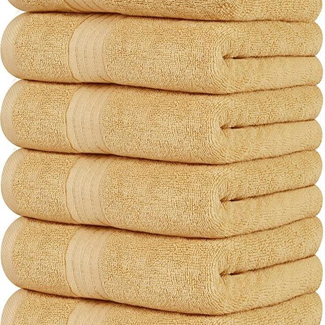 Utopia Towels Beige Hand Towels - 100% Combed Ring Spun Cotton, Ultra Soft and Highly Absorbent, 600 GSM Exrta Large Thick Hand Towels 16 x 28 inches, Hotel & Spa Quality Hand Towels (6-Pack)