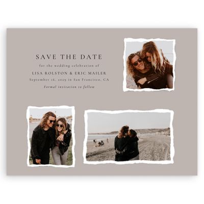 Greige, Grey Wedding Digital Save the Date - Jayden Multiphoto