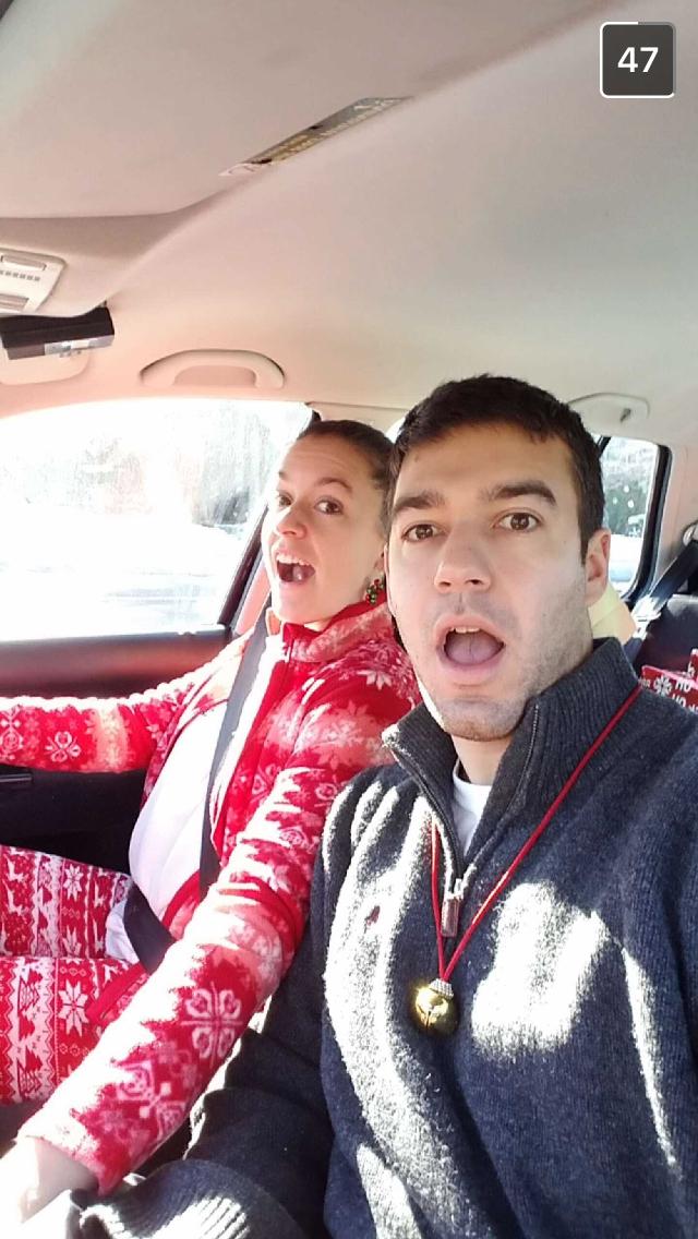 We were driving over to Jane's sister's house to watch her nieces and nephew open Christmas gifts. We are lucky to be able to split each holiday with both of our families.