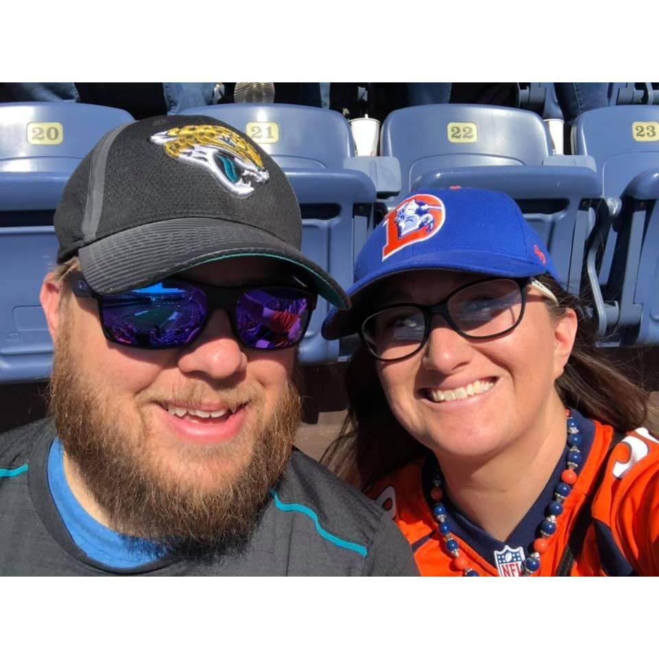 First NFL Game together Jaguars vs. Broncos.
