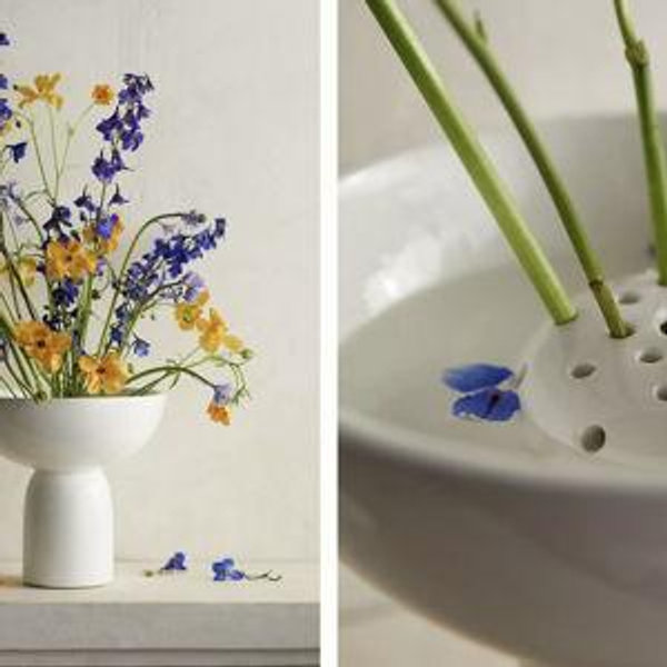 Footed Vase with Flower Frog