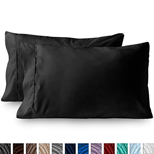 Bare Home Premium 1800 Ultra-Soft Microfiber Pillowcase Set - Double Brushed - Hypoallergenic - Wrinkle Resistant (King Pillowcase Set of 2, Black)
