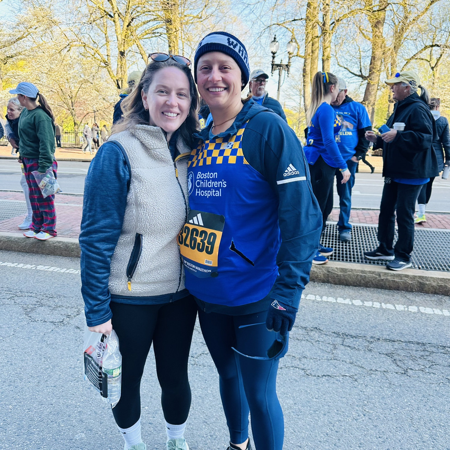 Tired and chilly before the Boston Marathon, April 2026.
