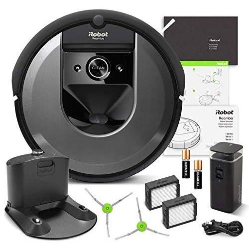 iRobot Roomba i7 Robotic Vacuum Bundle- Alexa Connected, Home Mapping, Great for Pet Hair (+1 Extra Edge-Sweeping Brush, 1 Extra Filter)