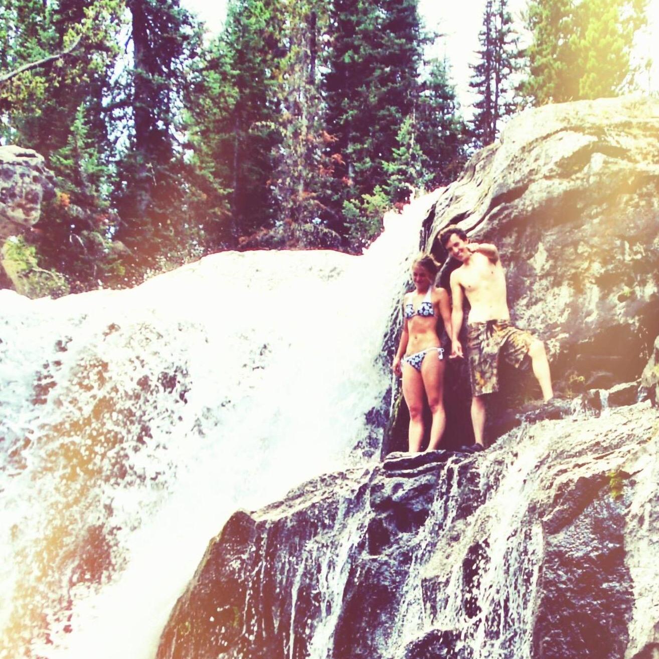 1st jump off a waterfall! Yellowstone 2009