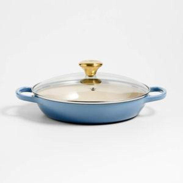 Le Creuset 2.25-Qt. Chambray Cast Iron Braiser with Glass Lid