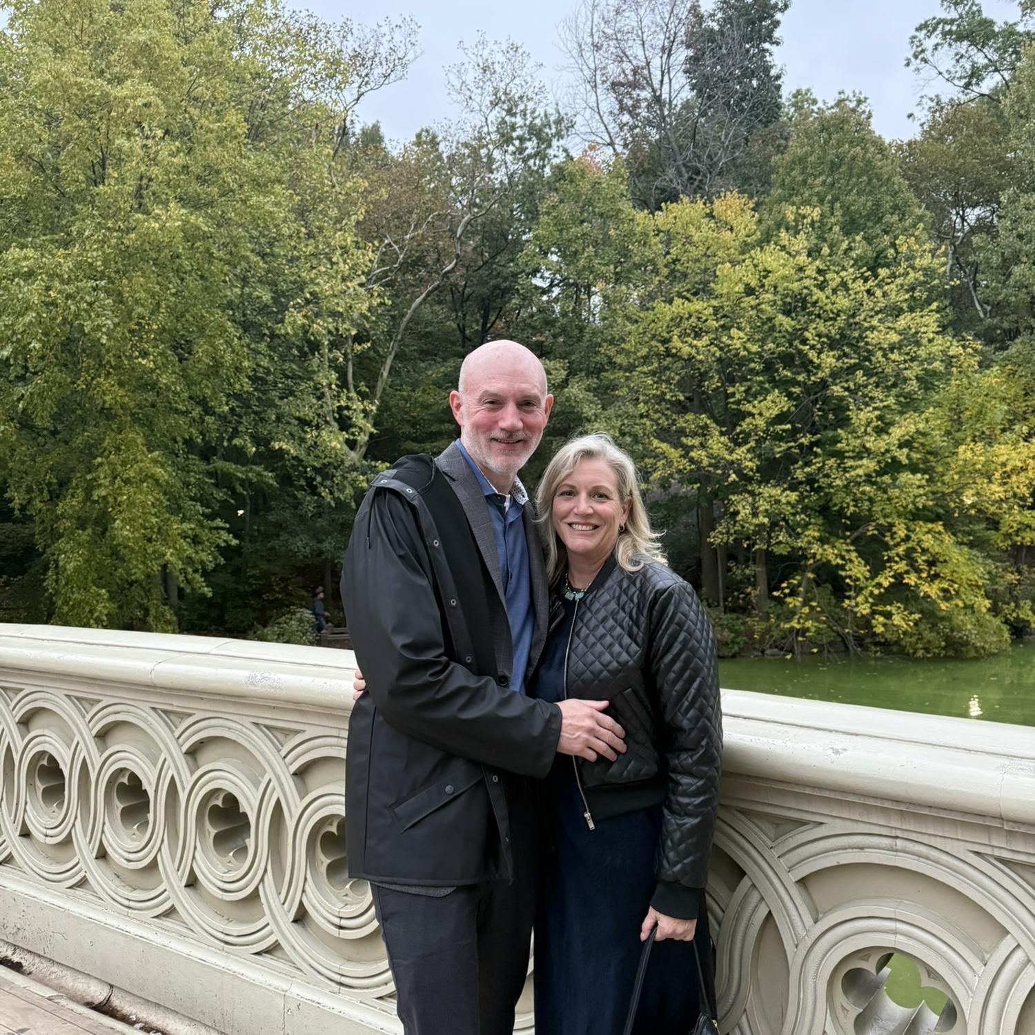 Engaged on the Bow Bridge