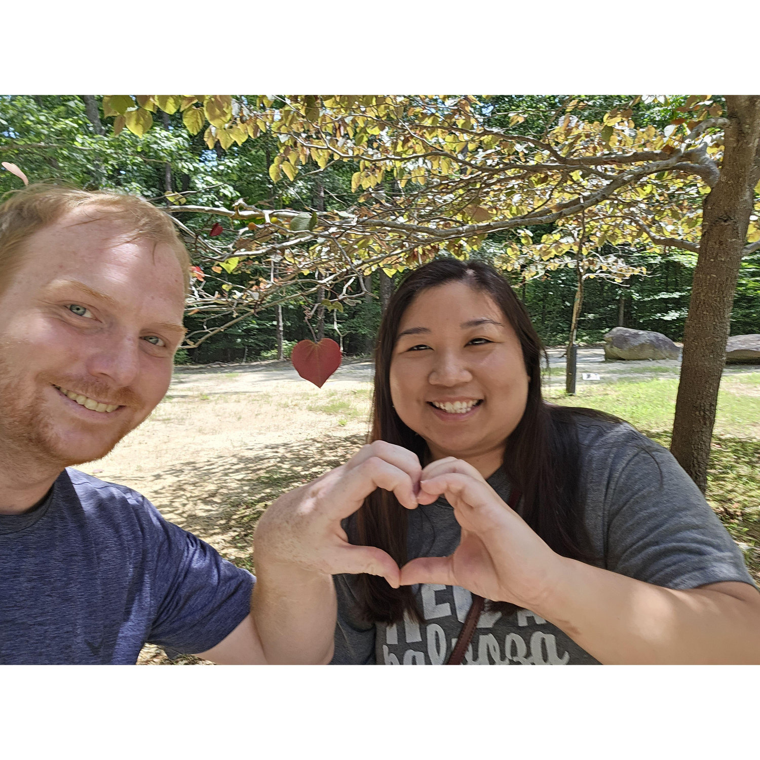 Finding a perfect heart tree outside of our venue, it was meant to be!