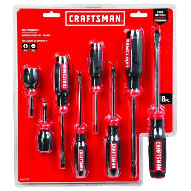 Craftsman Phillips/Slotted Multi-Bit Screwdriver Set 8 in. 8 pc