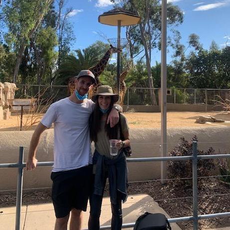San Diego Zoo. San Diego, California. December, 2020. With the giraffes. One of Kaila's most favorite animals.