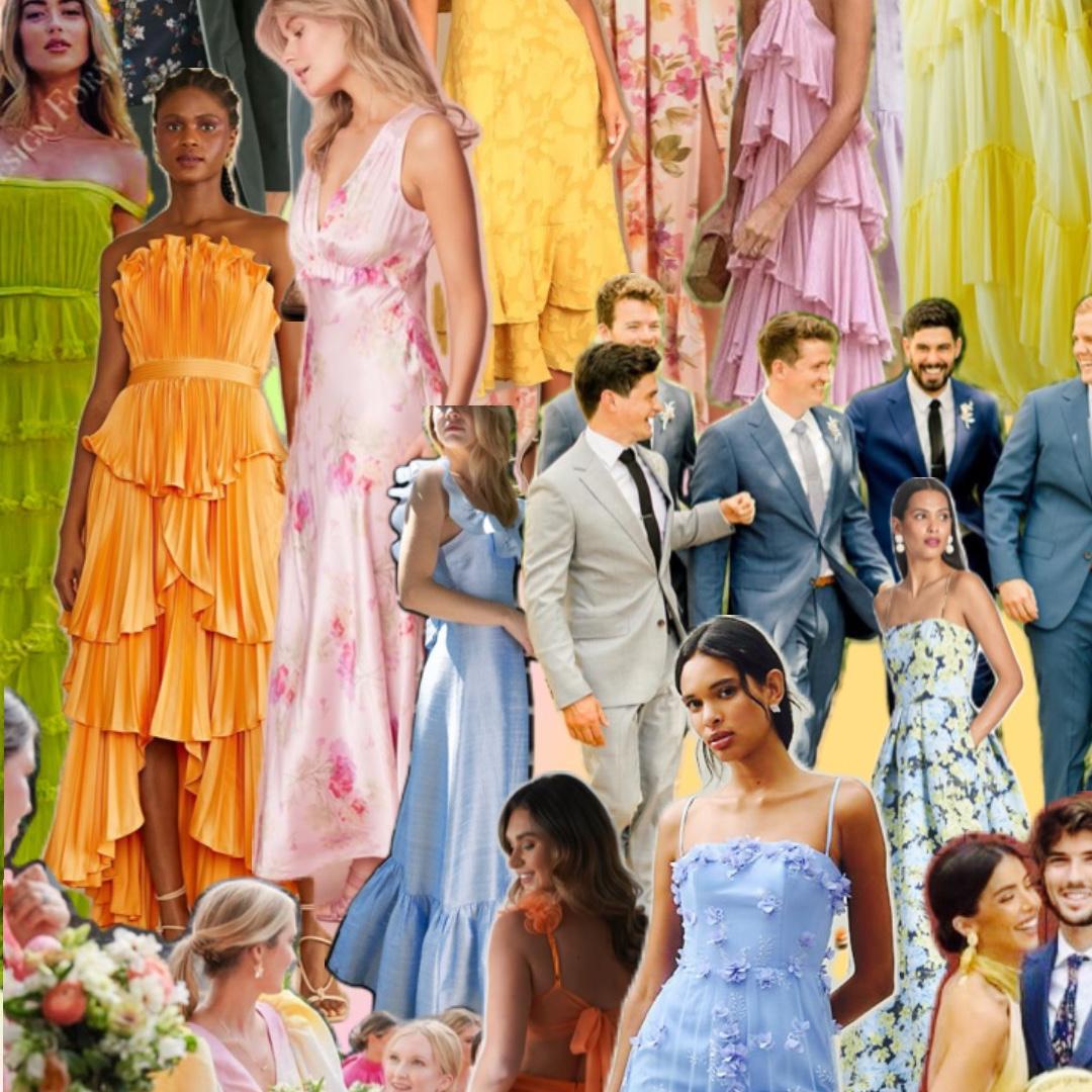Here is some inspiration for the wedding! Think fun, vibrant formal spring attire!