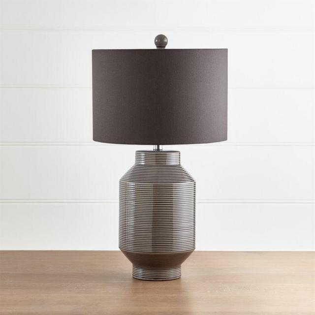 Brooks Grey-Striped Table Lamp