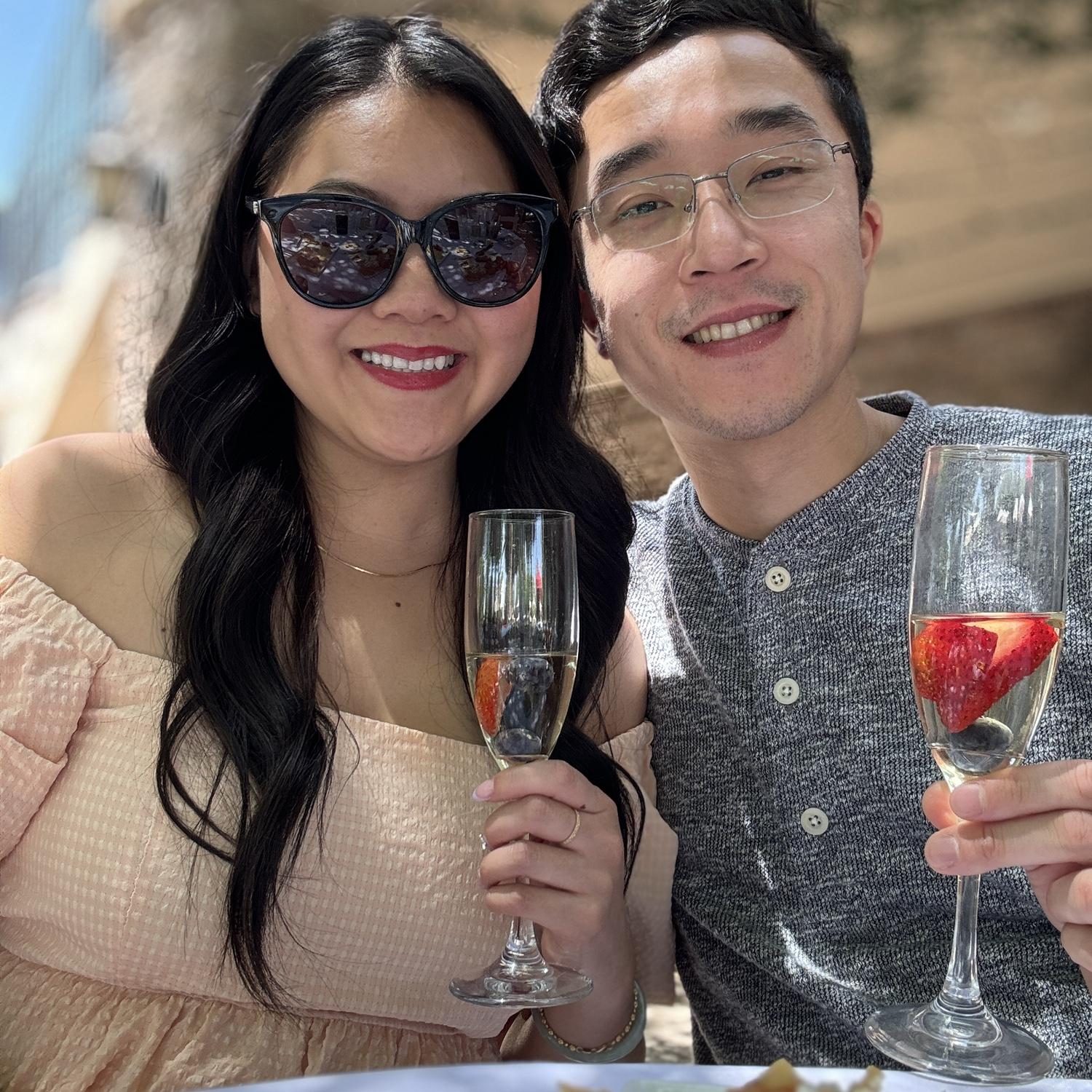 Our first time seeing our wedding venue!