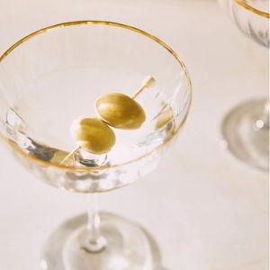 Waterfall Coupe Glasses, Set of 4 CLEAR