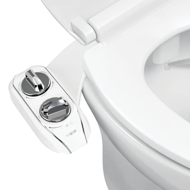 LUXE Bidet NEO 185 Plus – Next-Generation Mechanical Bidet Toilet Seat Attachment with Innovative EZ-Lift Hinges, Dual Nozzles, and 360° Self-Cleaning Mode (Chrome)