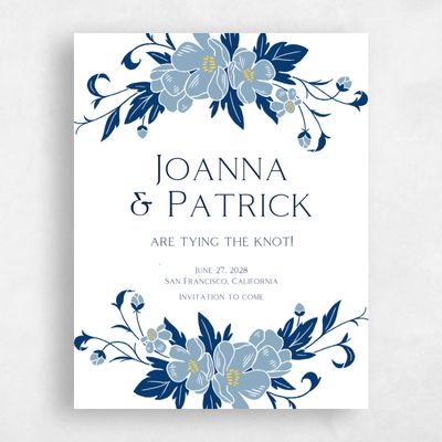 Dusty Blue Wedding Save the Date - Glenarden Portrait