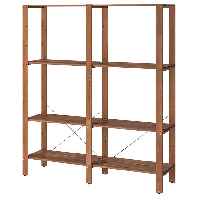 TORDHShelving unit, outdoor, brown stained55 1/8x13 3/4x63 3/8 "