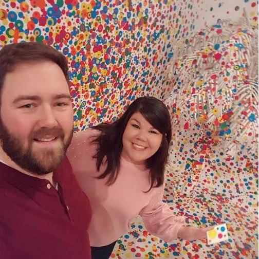 Enjoying Yayoi Kusama's exhibition at the High Museum.