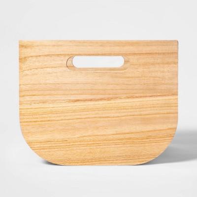 Small Paulownia Wood Bin with Fabric Sides Light Gray 8"x10" - Project 62&#153;