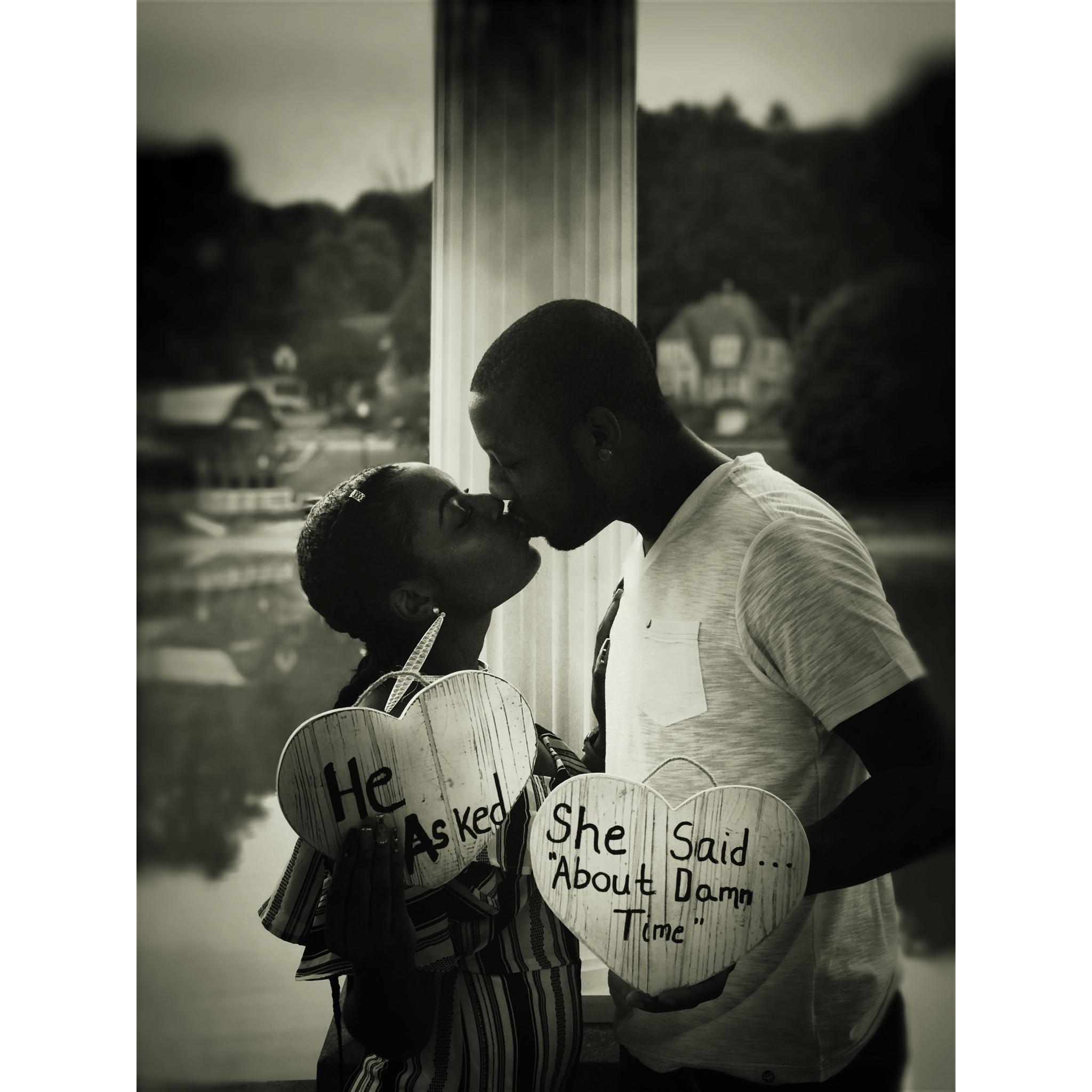 He asked. She said “About damn time”