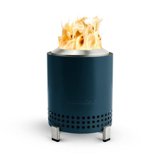 Solo Stove Mesa Tabletop Fire Pit with Stand | Low Smoke Outdoor Mini Fire for Urban & Suburbs | Fueled by Pellets or Wood, Safe Burning, Stainless Steel, with Travel Bag, 6.9 x 5.1 in, 1.4lbs, Water