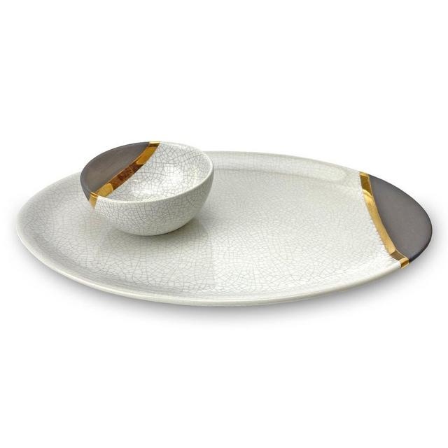 Raku Small Chip & Dip