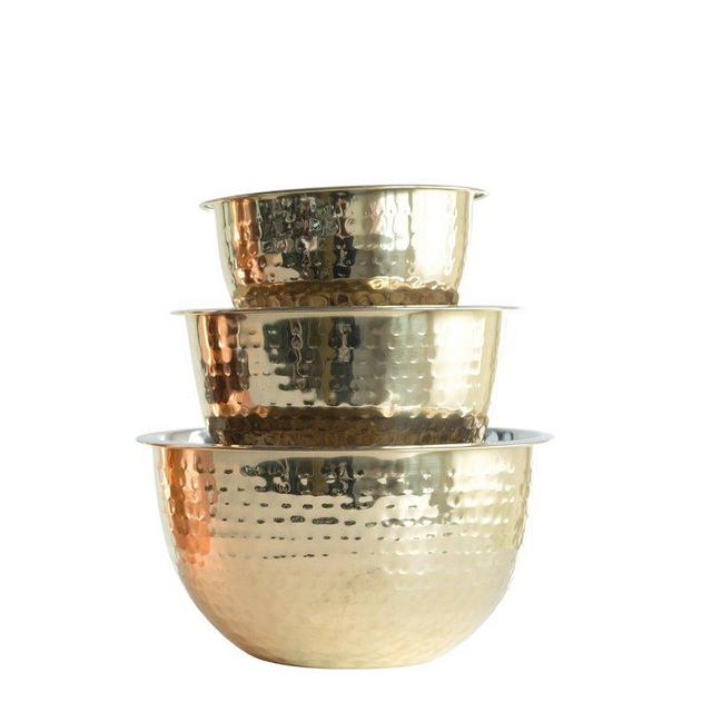 Leta Hammered 3-Piece Serving Bowl Set