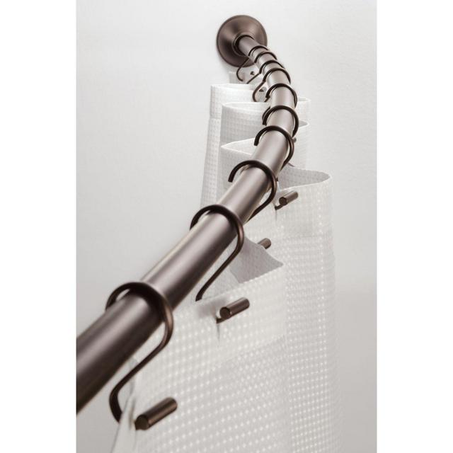iDesign® Wall Mount Curved Bathroom Shower Curtain Rod, 41"-72" in Bronze