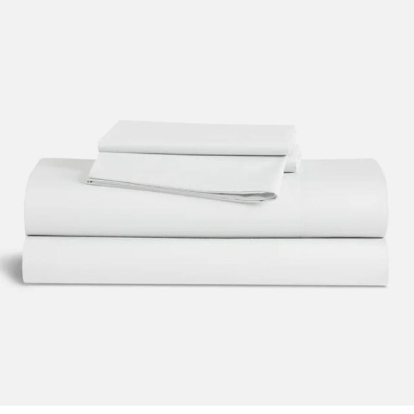 Classic Percale Core Sheet Set King Solid White