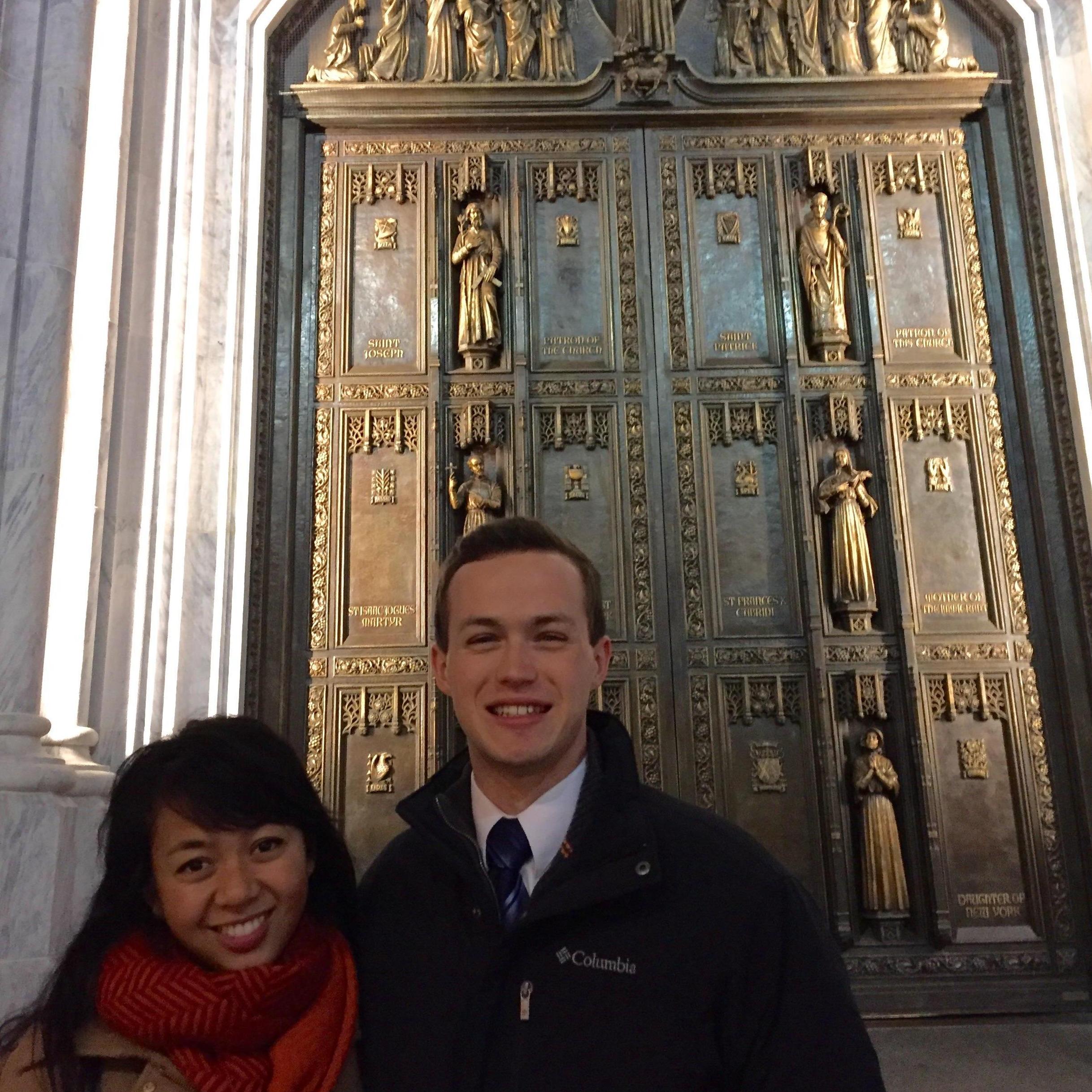 Alex's parents got engaged at St. Pat's Cathedral, and unbeknownst to us, we said a prayer in the very pew where her dad got down on one knee!