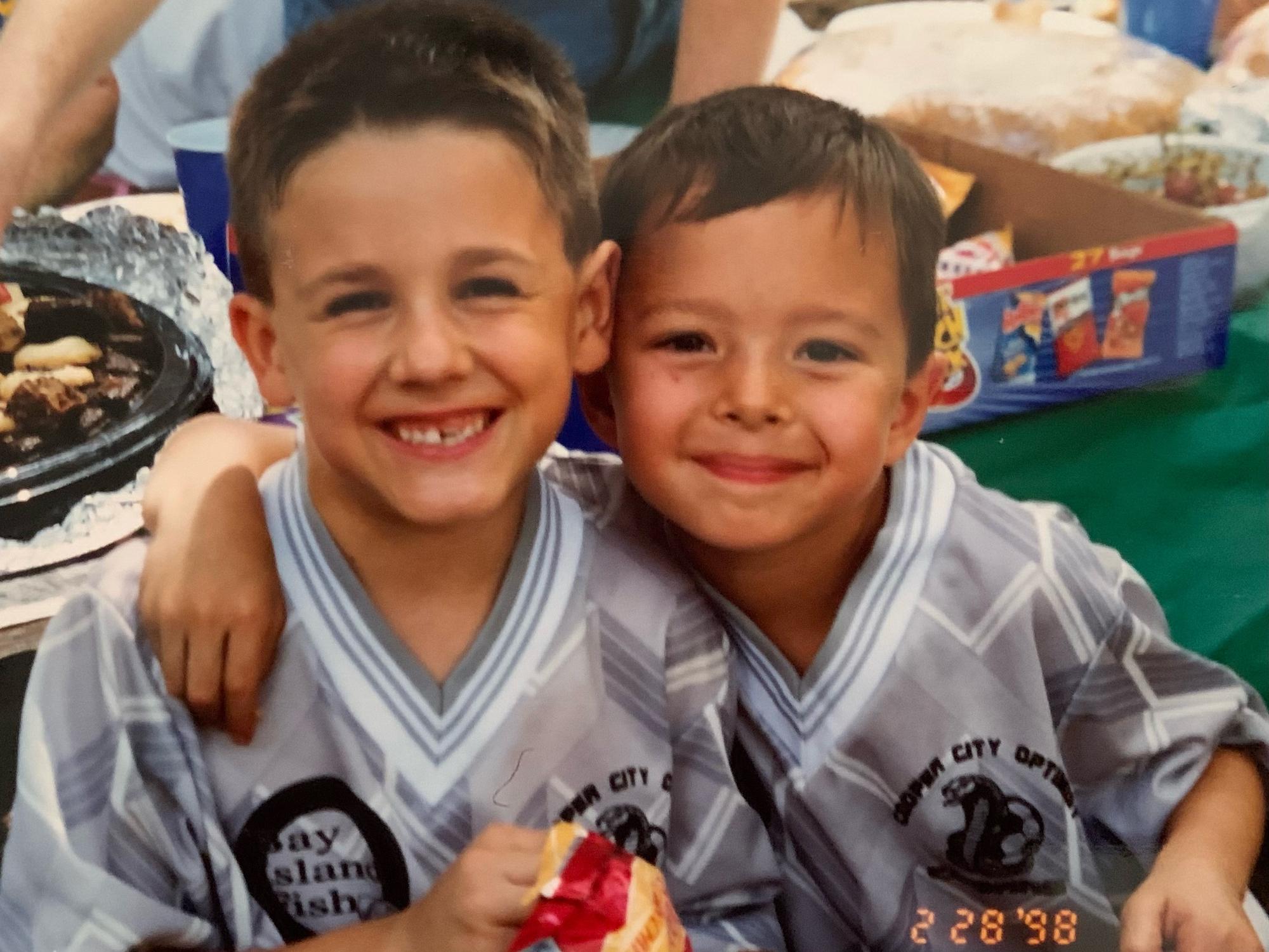 Michael with his best friend Kyle who is now the Best Man!