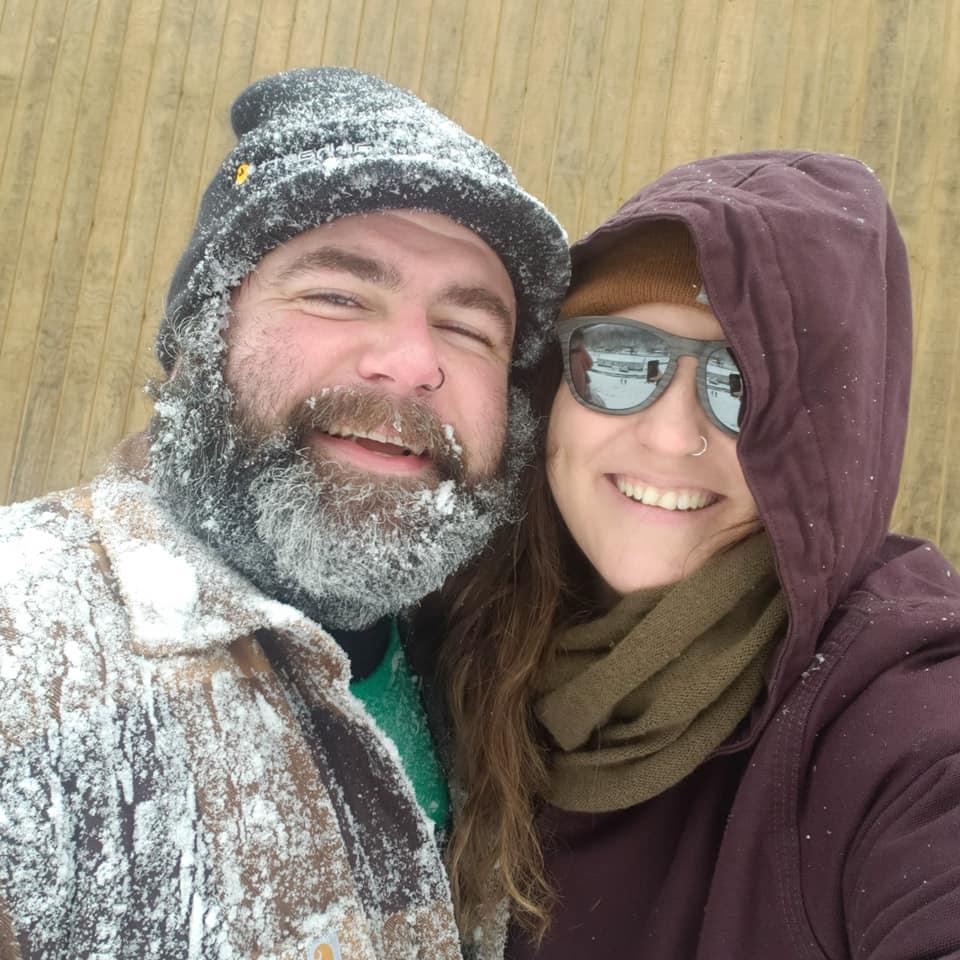 Sledding on our first Christmas with the Abominable Snowman. 2020