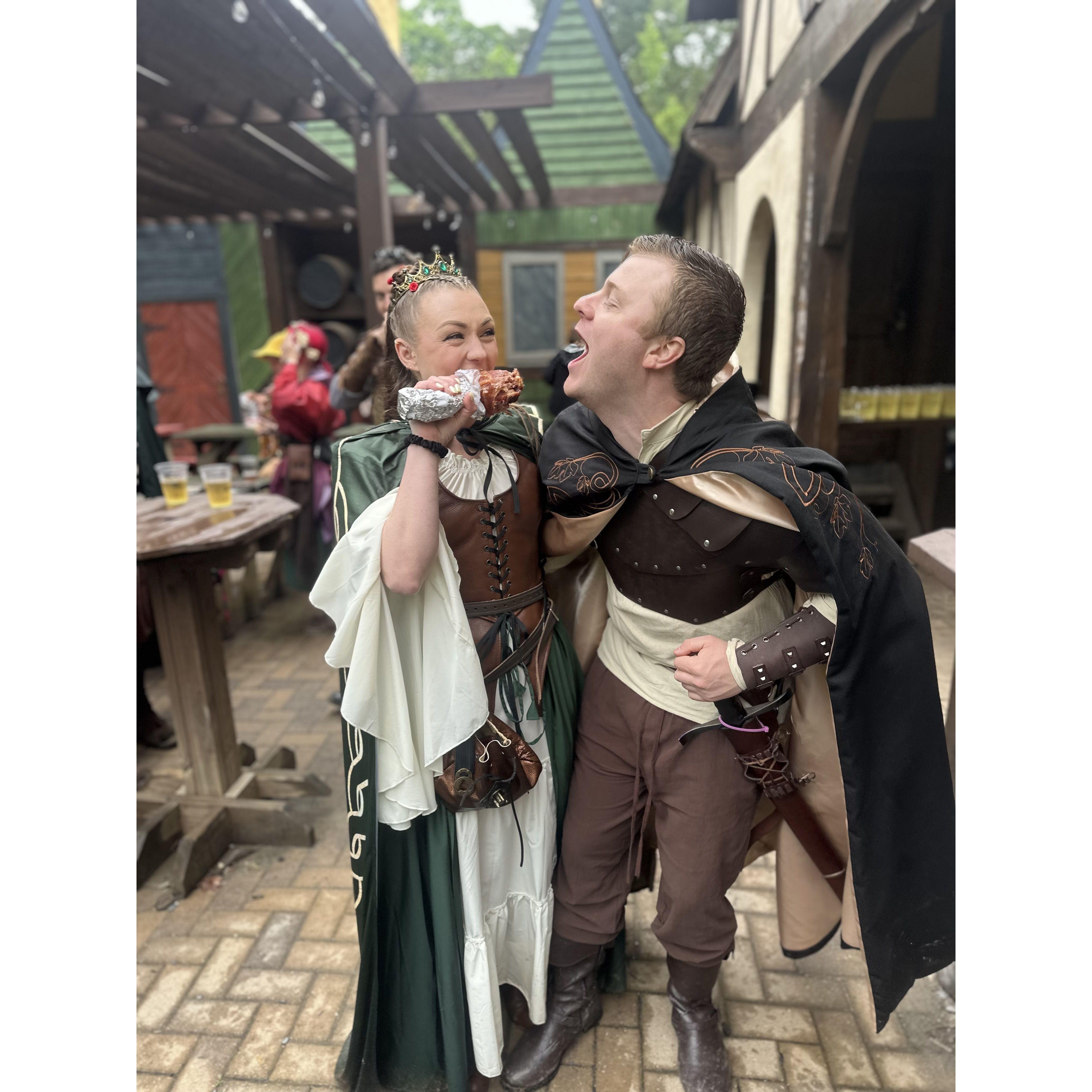 When we finally got to go to the Ren Fair together. Yes, that is a real battle ready sword. No, its actually Callie's