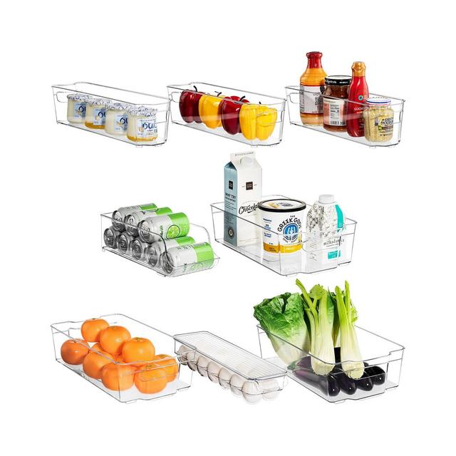 Sorbus Plastic Refrigerator Freezer and Fridge Bins Organizer Set, Pack of 8