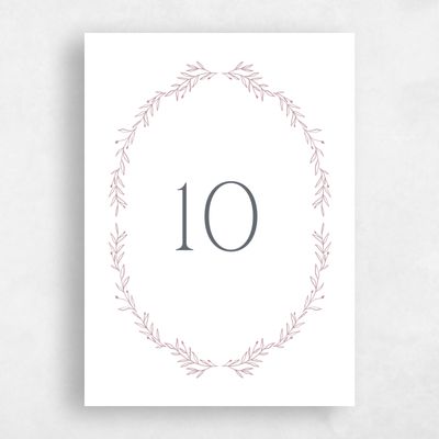 Dusty Rose, Blue Wedding Table Number - Kently