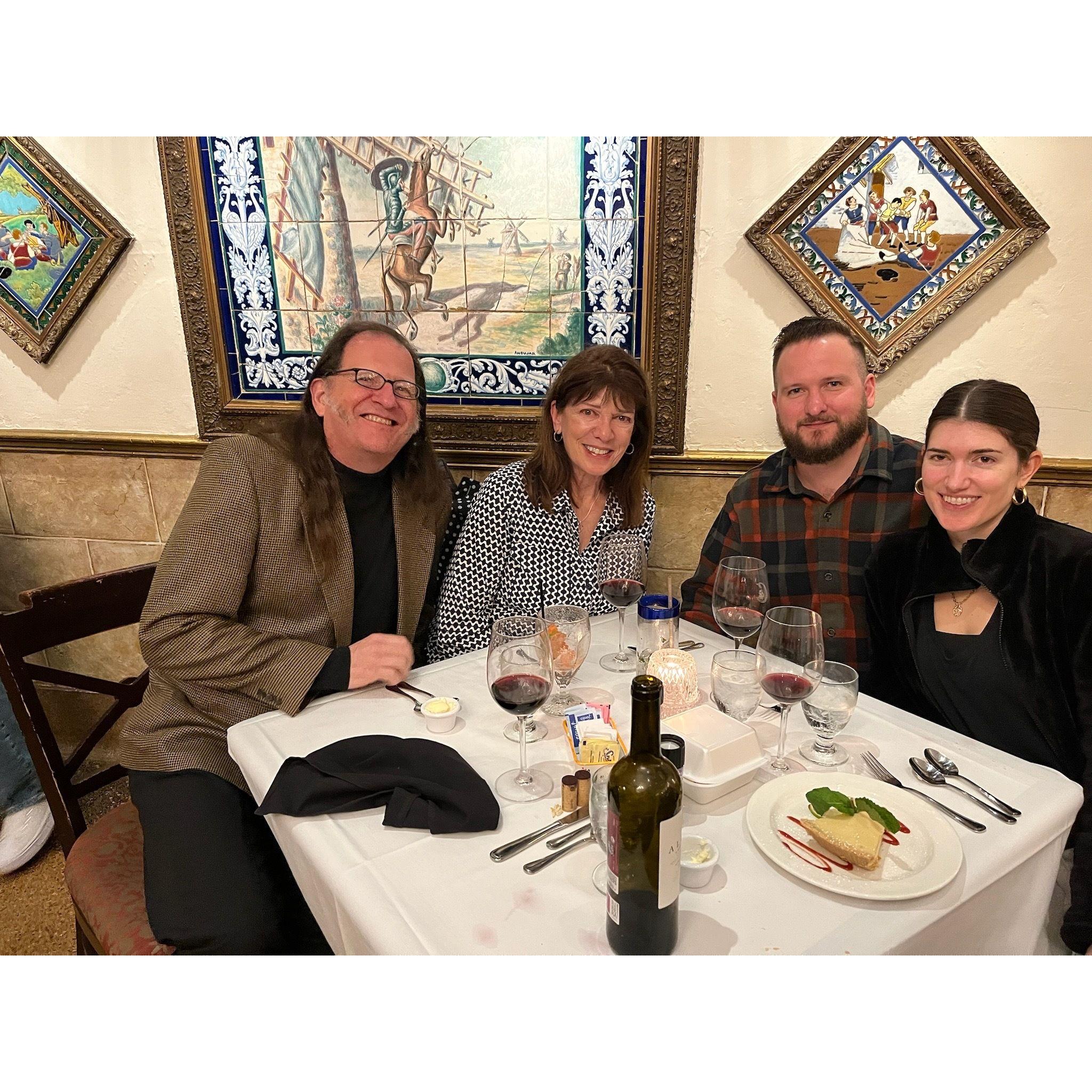 Having Dinner at the Columbia in Tampa, Fl with Steve and Nora