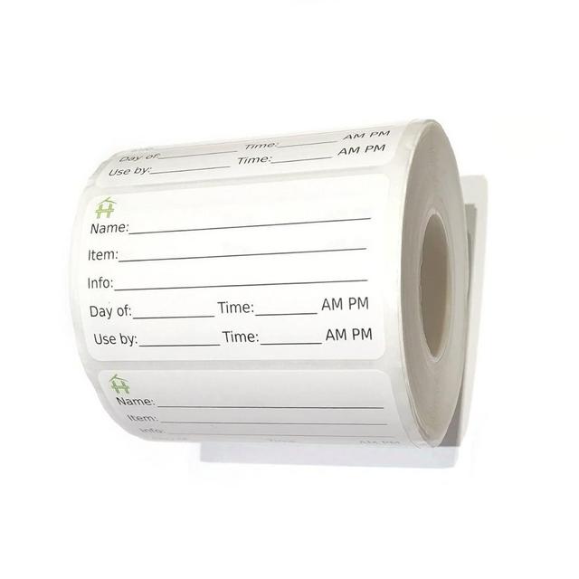 500 Food Labels - Removable Stickers with Large Writable Surface - Peel Clean With No Glue Residue - Great for Meal Preparation, Leftovers Labeling, on Bottles, Pans, Plastic and Other Containers