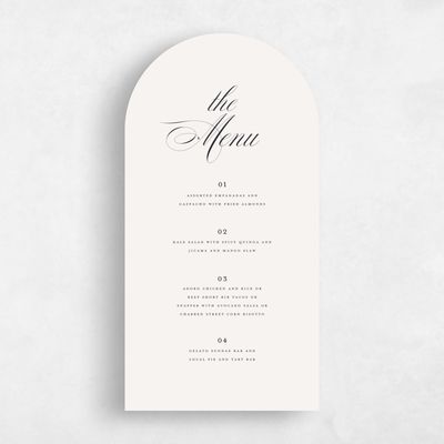 Beige Arch Wedding Menu - Lennon